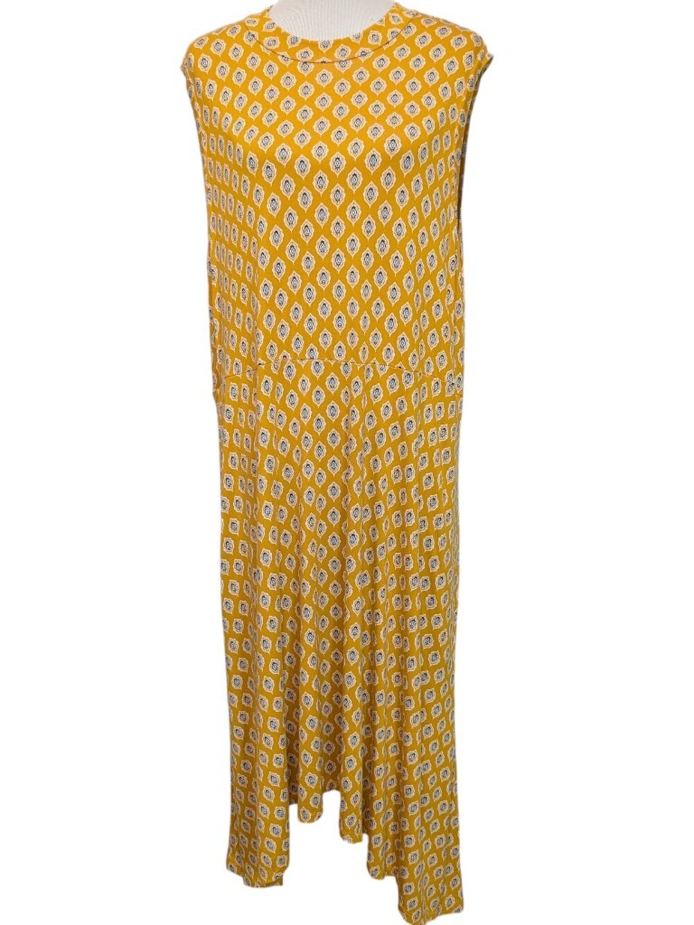 Maeve Anthropologie Womens Plus Size 3X Palais Yellow Sleeveless Swing Dress